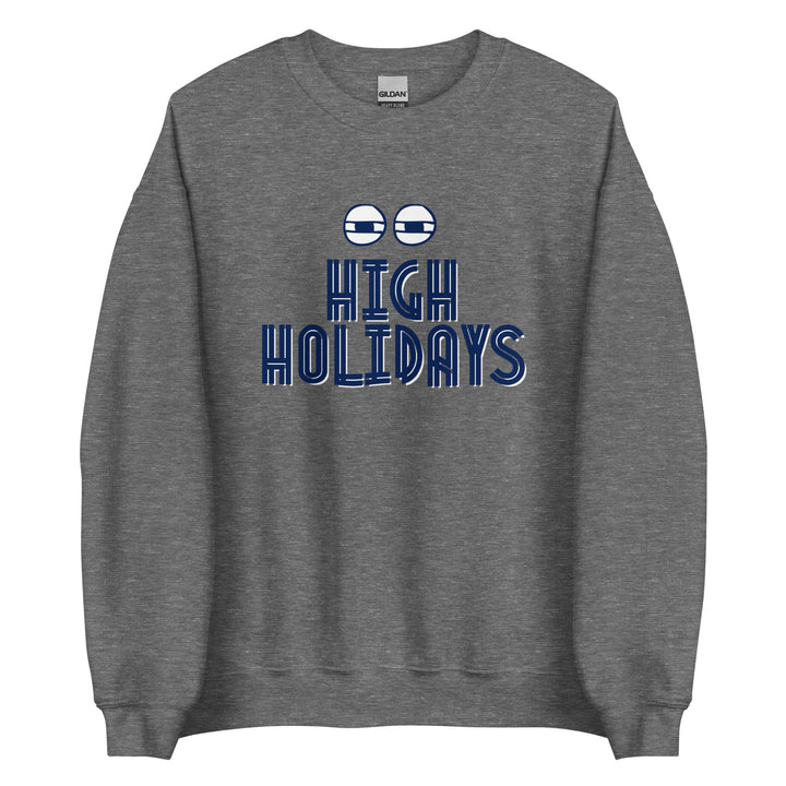 High Holidays Jewish pride sweatshirt in Graphite Heather - folded view