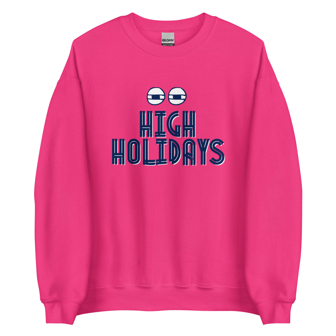 High Holidays Jewish pride sweatshirt in Heliconia - side view