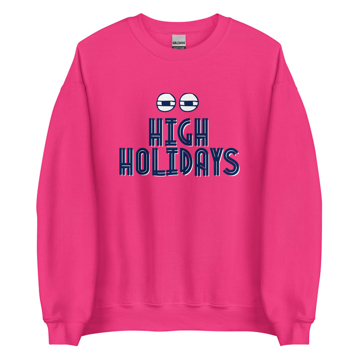 High Holidays Jewish pride sweatshirt in Heliconia - side view