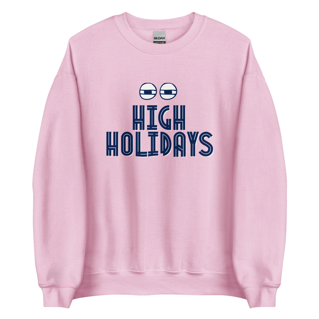 High Holidays Jewish pride sweatshirt in Light Pink - flat lay