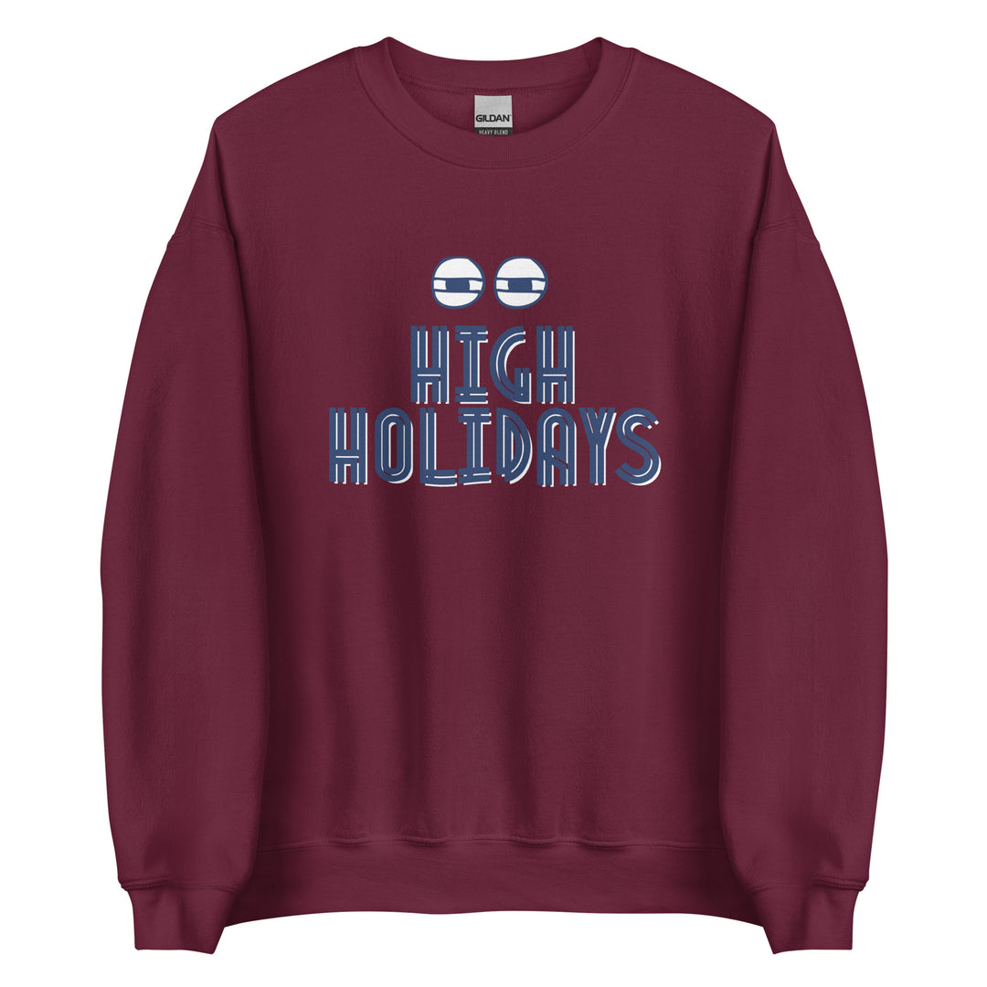 High Holidays Jewish pride sweatshirt in Maroon - close-up