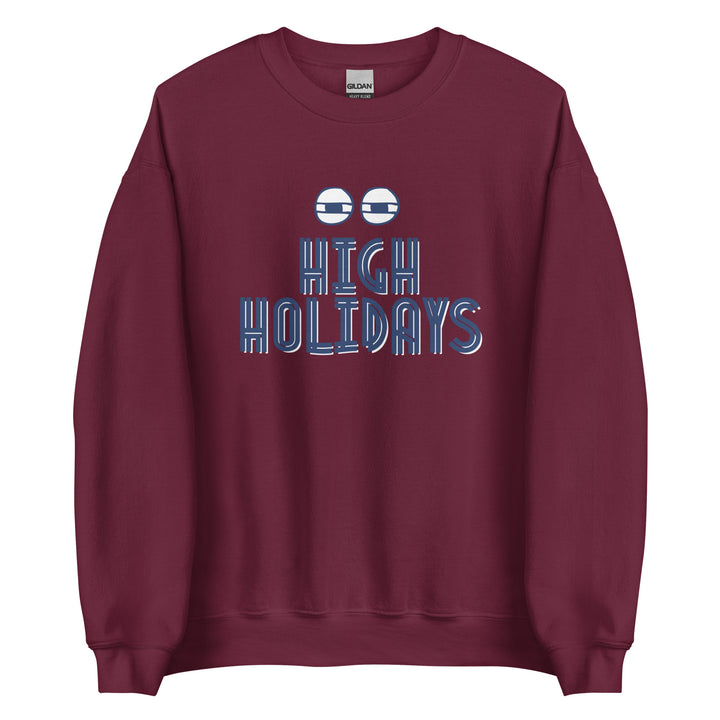 High Holidays Jewish pride sweatshirt in Maroon - close-up
