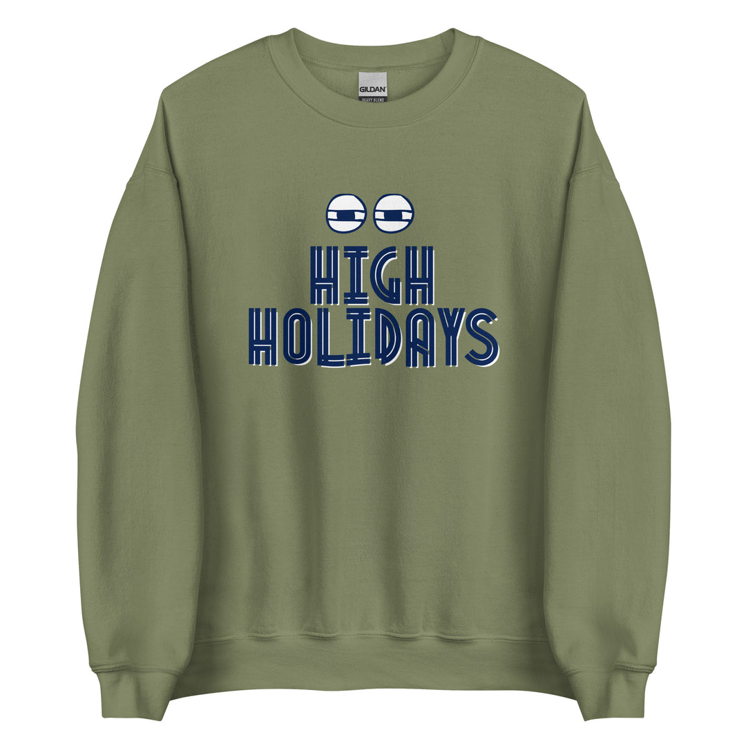 High Holidays Jewish pride sweatshirt in Military Green - front view