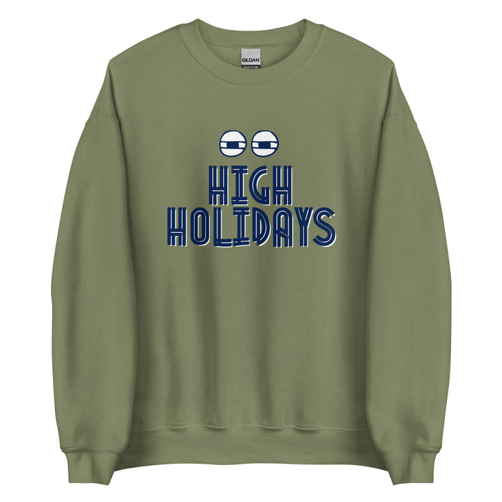 High Holidays Jewish pride sweatshirt in Military Green - front view