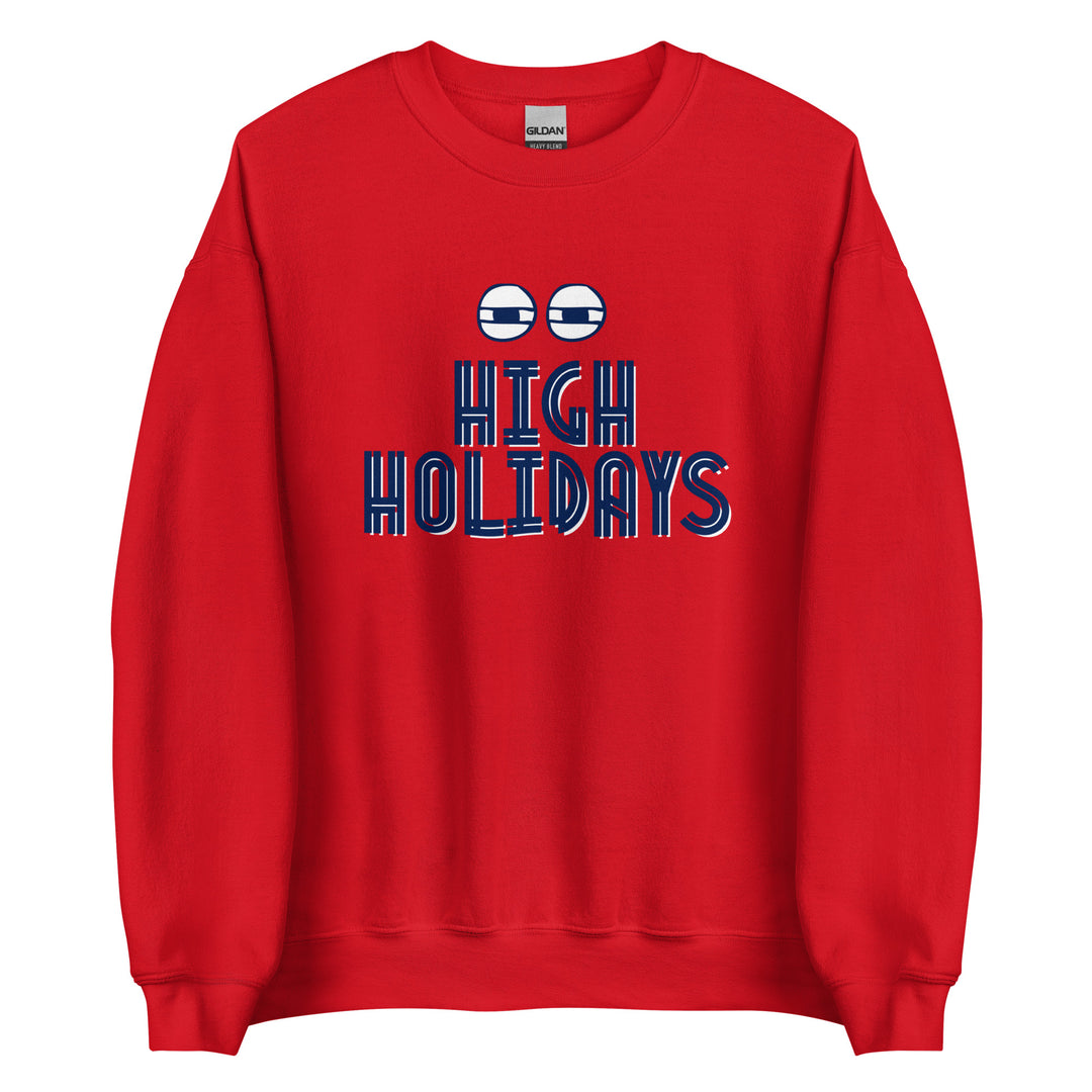 High Holidays Jewish pride sweatshirt in Red - flat lay