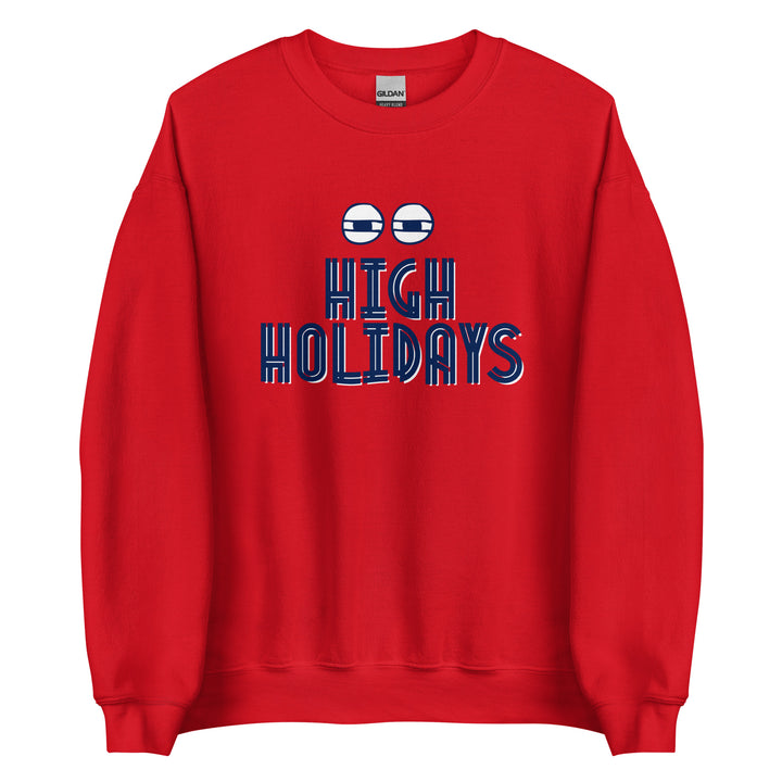 High Holidays Jewish pride sweatshirt in Red - flat lay