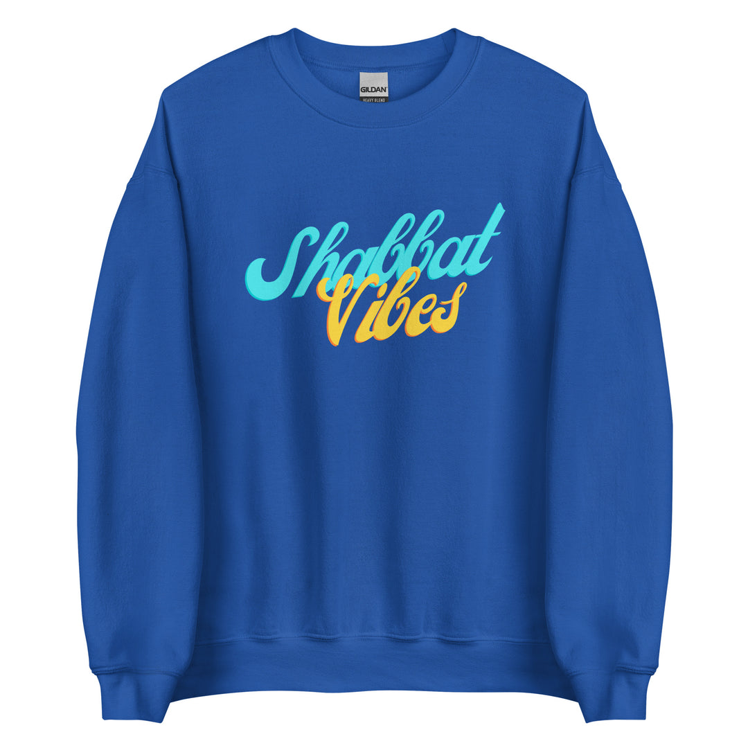 Shabbat Vibes Jewish pride sweatshirt in Royal - detail view
