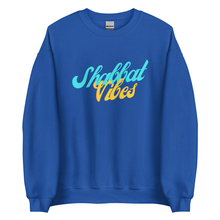 Shabbat Vibes Jewish pride sweatshirt in Royal - detail view