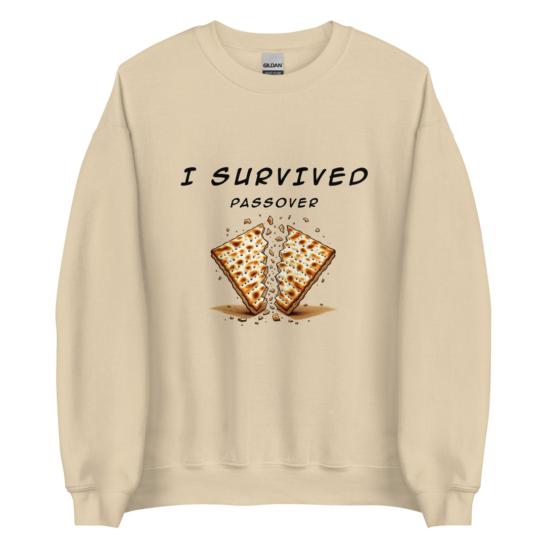 Passover Jewish pride sweatshirt in Sand - close-up