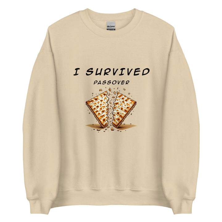 Passover Jewish pride sweatshirt in Sand - close-up