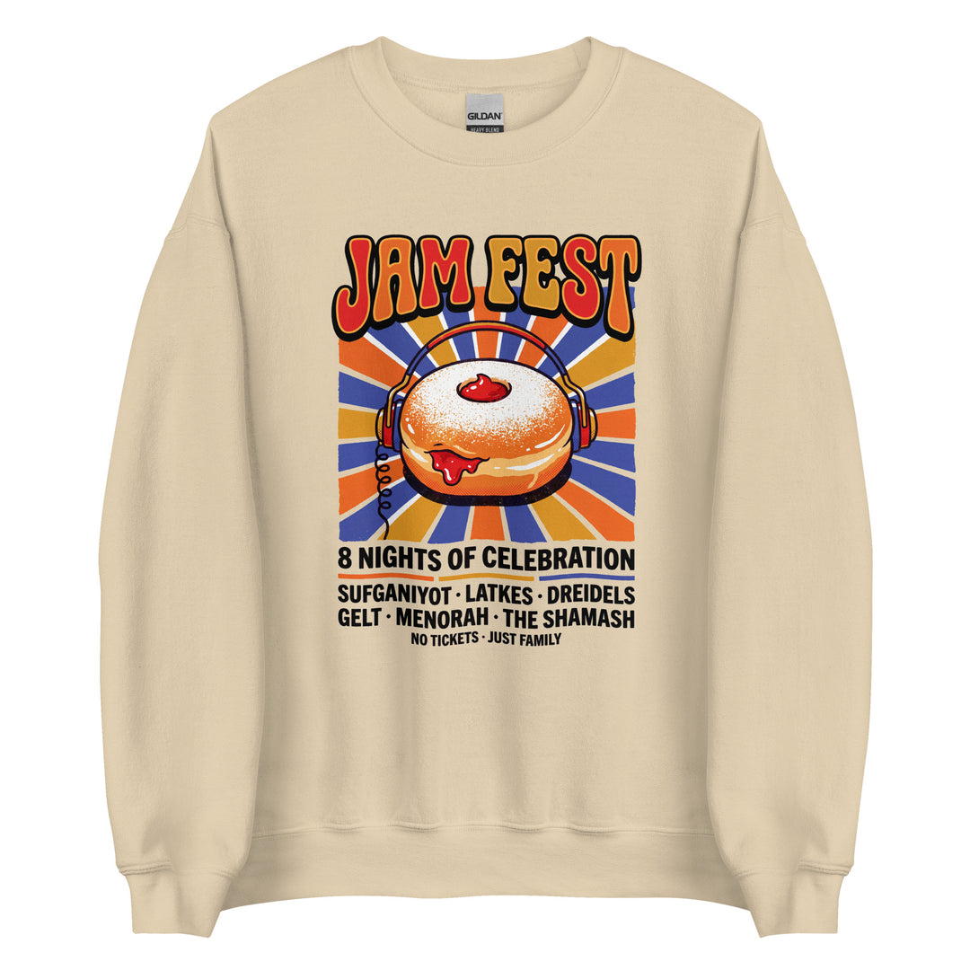 Jam Fest 8 Nights Jewish pride sweatshirt in Sand - detail view