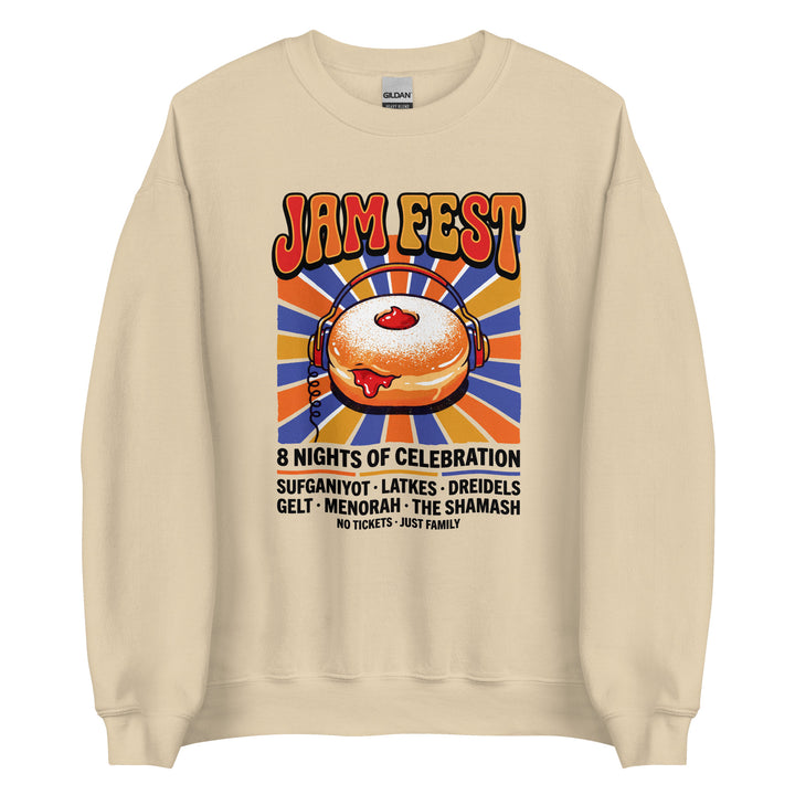 Jam Fest 8 Nights Jewish pride sweatshirt in Sand - detail view