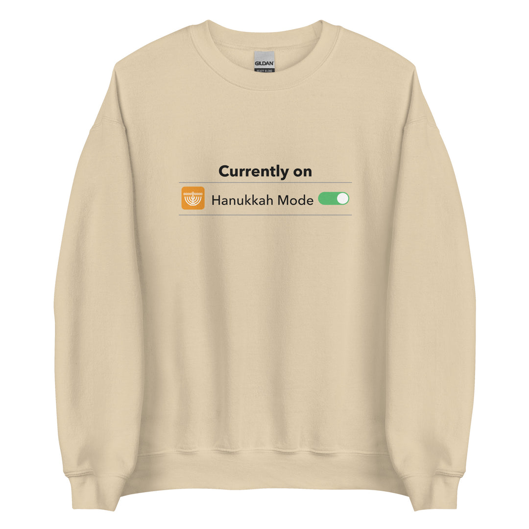 Hanukkah Mode Jewish pride sweatshirt in Sand - close-up