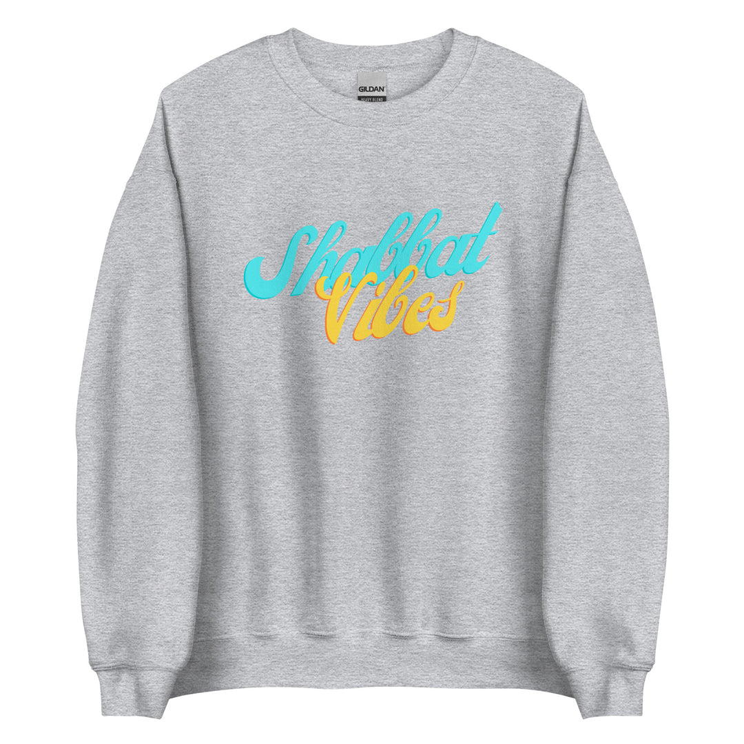 Shabbat Vibes Jewish pride sweatshirt in Sport Grey - front view