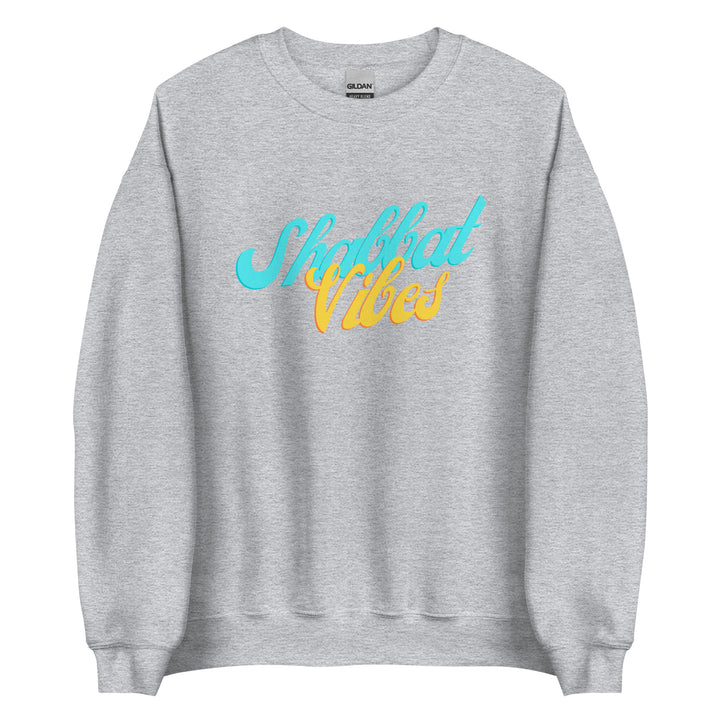 Shabbat Vibes Jewish pride sweatshirt in Sport Grey - front view