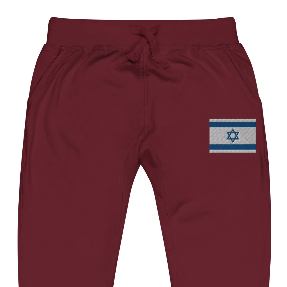Fleece Sweatpants | Israel Flag Embroidered