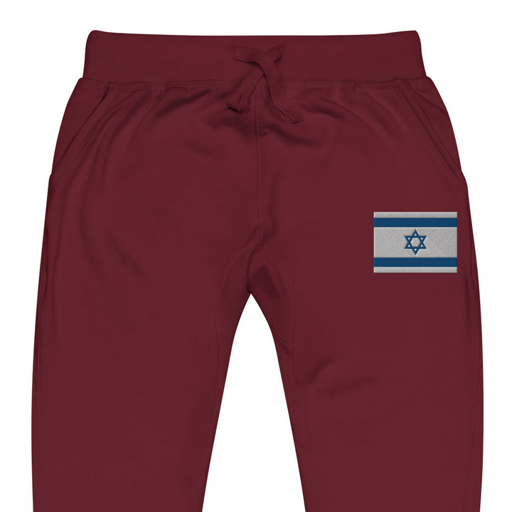 Fleece Sweatpants | Israel Flag Embroidered