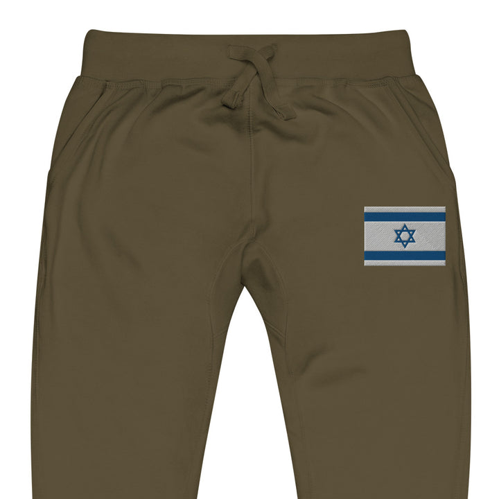 Fleece Sweatpants | Israel Flag Embroidered