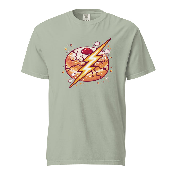Sufganiyah Lightning Jewish pride t-shirt in Bay - lifestyle shot