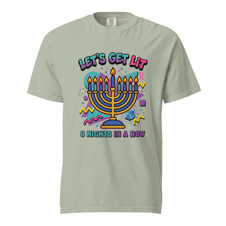 Lets Get Lit 90s Jewish pride t-shirt in Bay - folded view