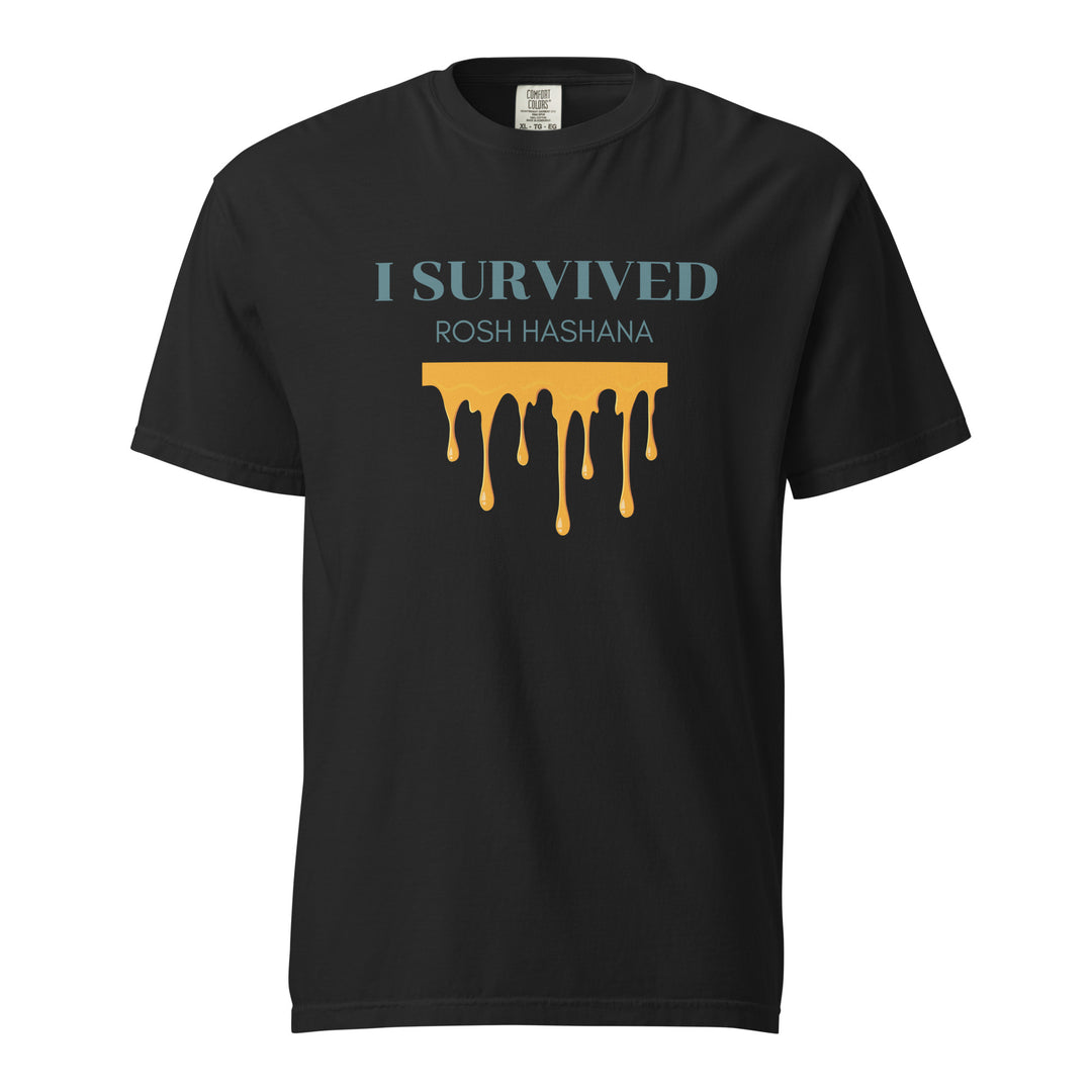I Survived Rosh HaShana Jewish pride t-shirt in Black - front view