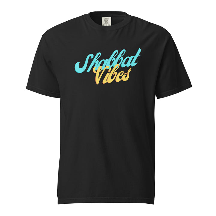 Shabbat Vibes Jewish pride t-shirt in Black - front view