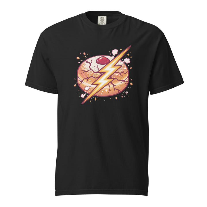 Sufganiyah Lightning Jewish pride t-shirt in Black - front view