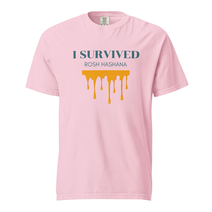 I Survived Rosh HaShana Jewish pride t-shirt in Blossom - back view