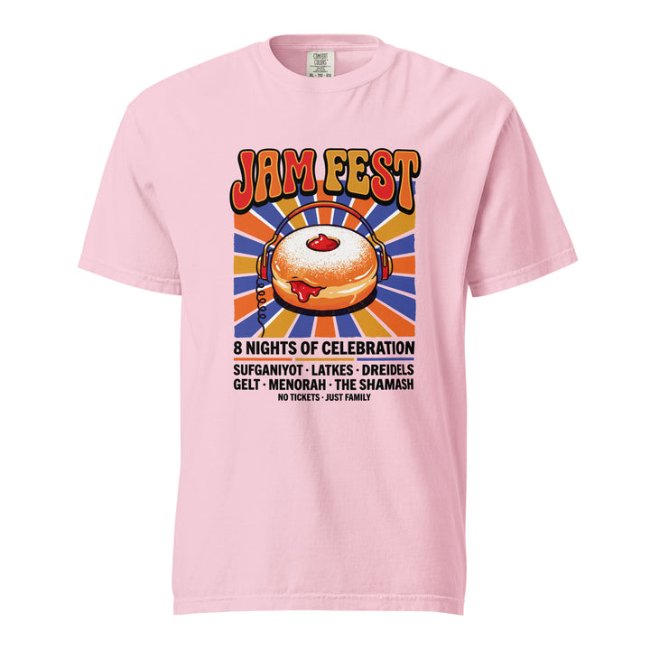 Jam Fest 8 Nights Jewish pride t-shirt in Blossom - back view