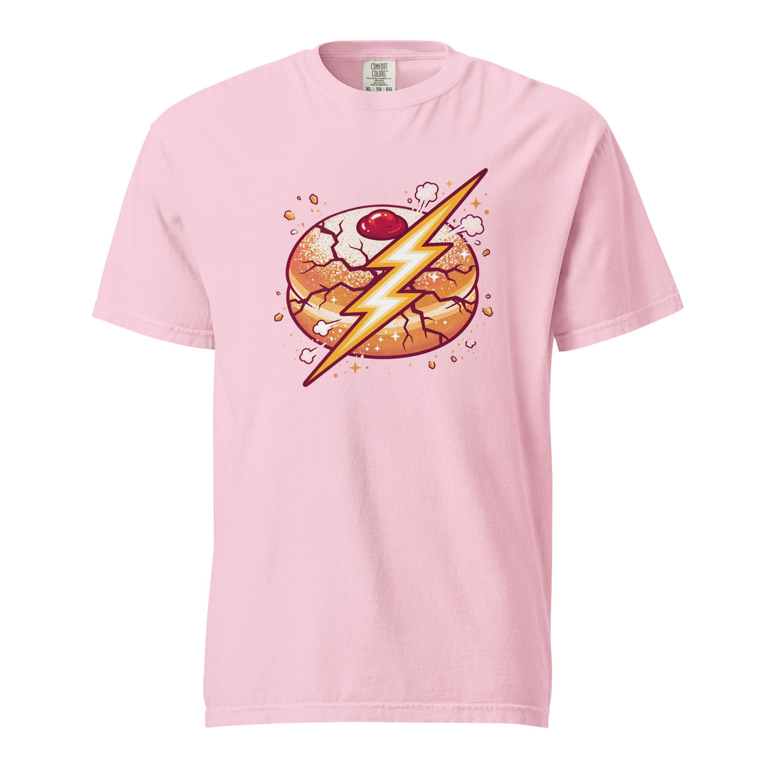 Sufganiyah Lightning Jewish pride t-shirt in Blossom - front view