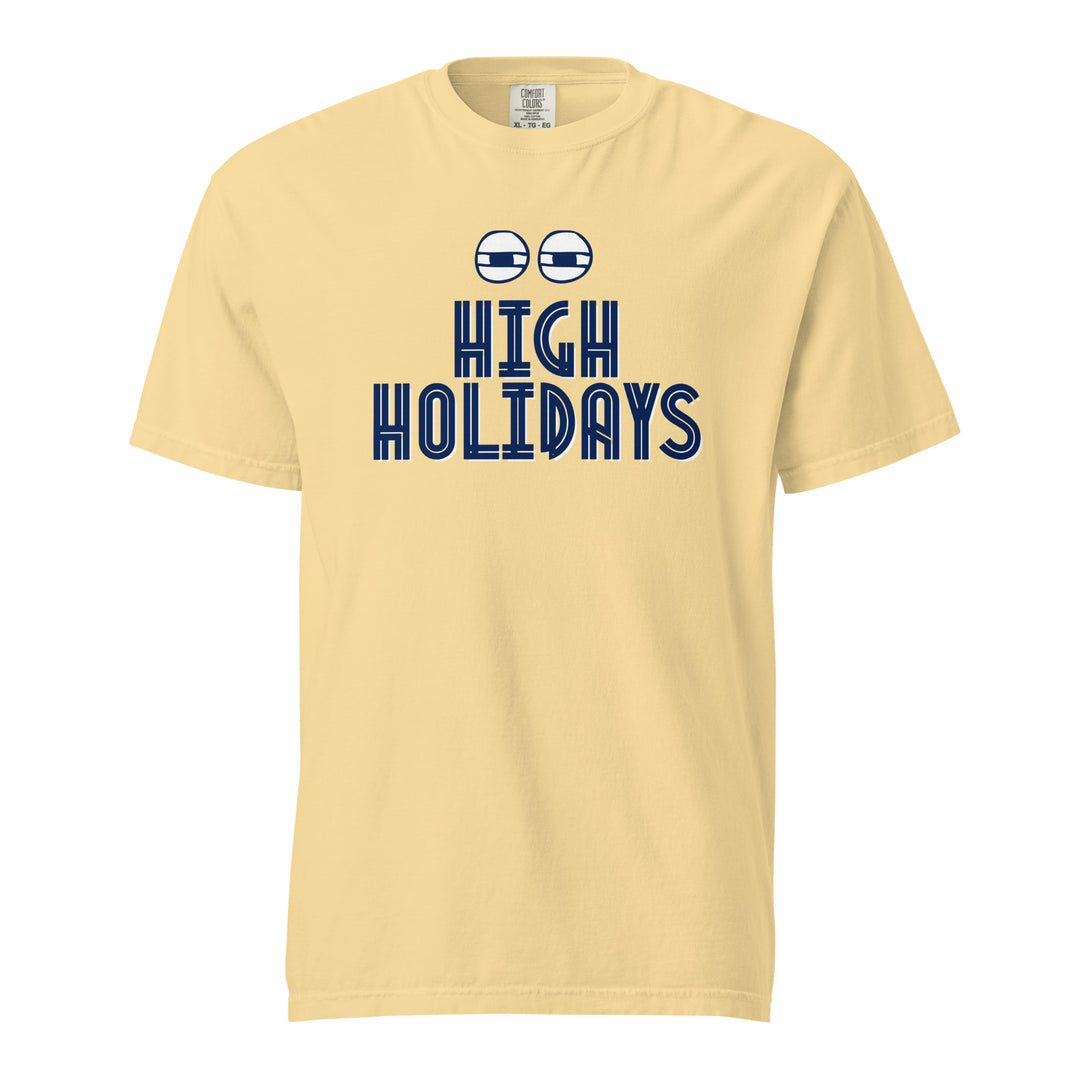 High Holidays Jewish pride t-shirt in Butter - lifestyle shot