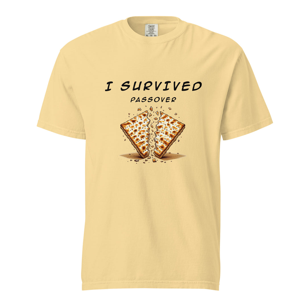 Passover Jewish pride t-shirt in Butter - flat lay