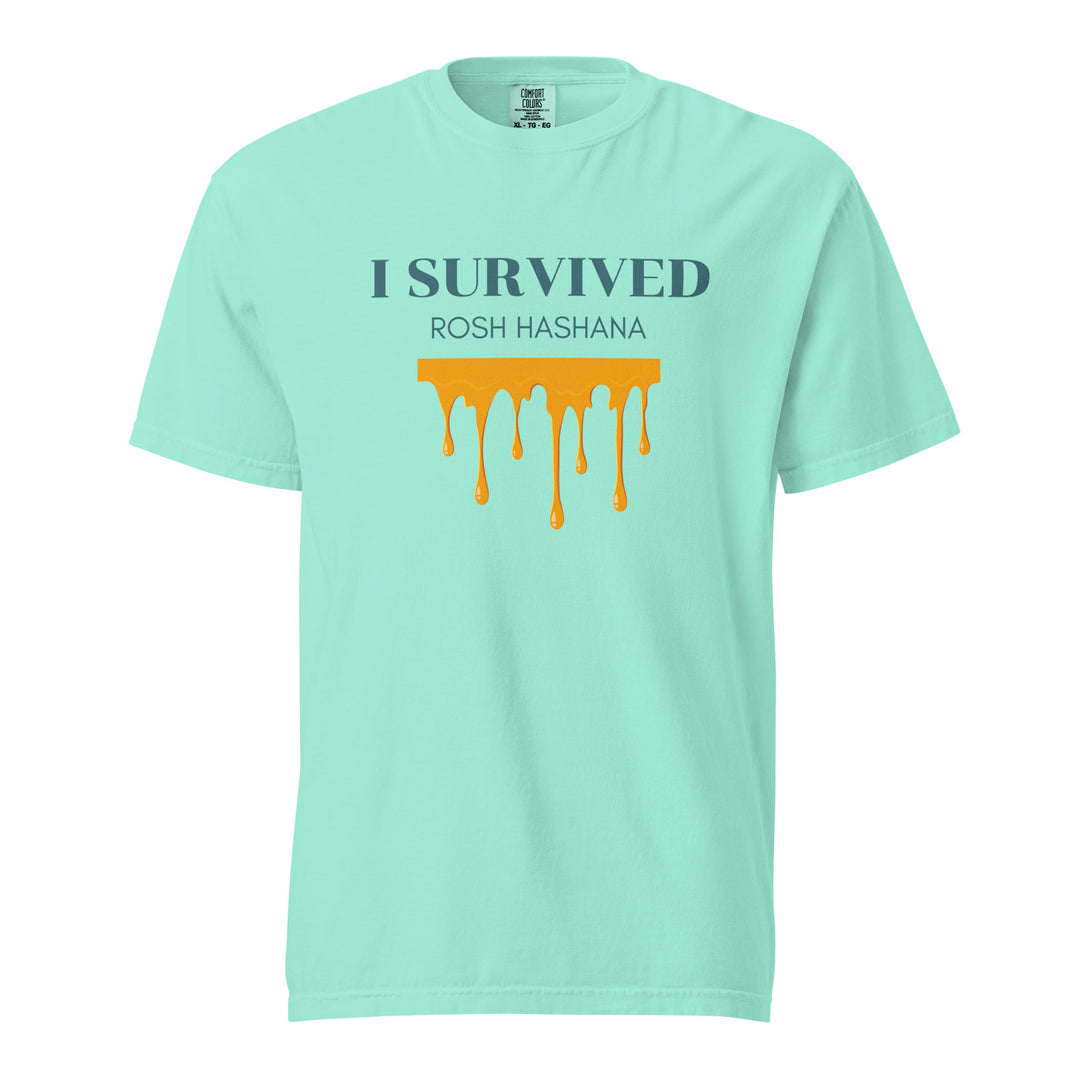 I Survived Rosh HaShana Jewish pride t-shirt in Chalky Mint - front view