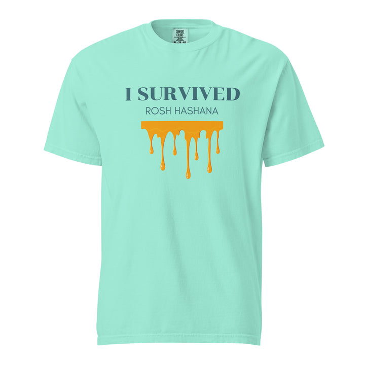I Survived Rosh HaShana Jewish pride t-shirt in Chalky Mint - front view