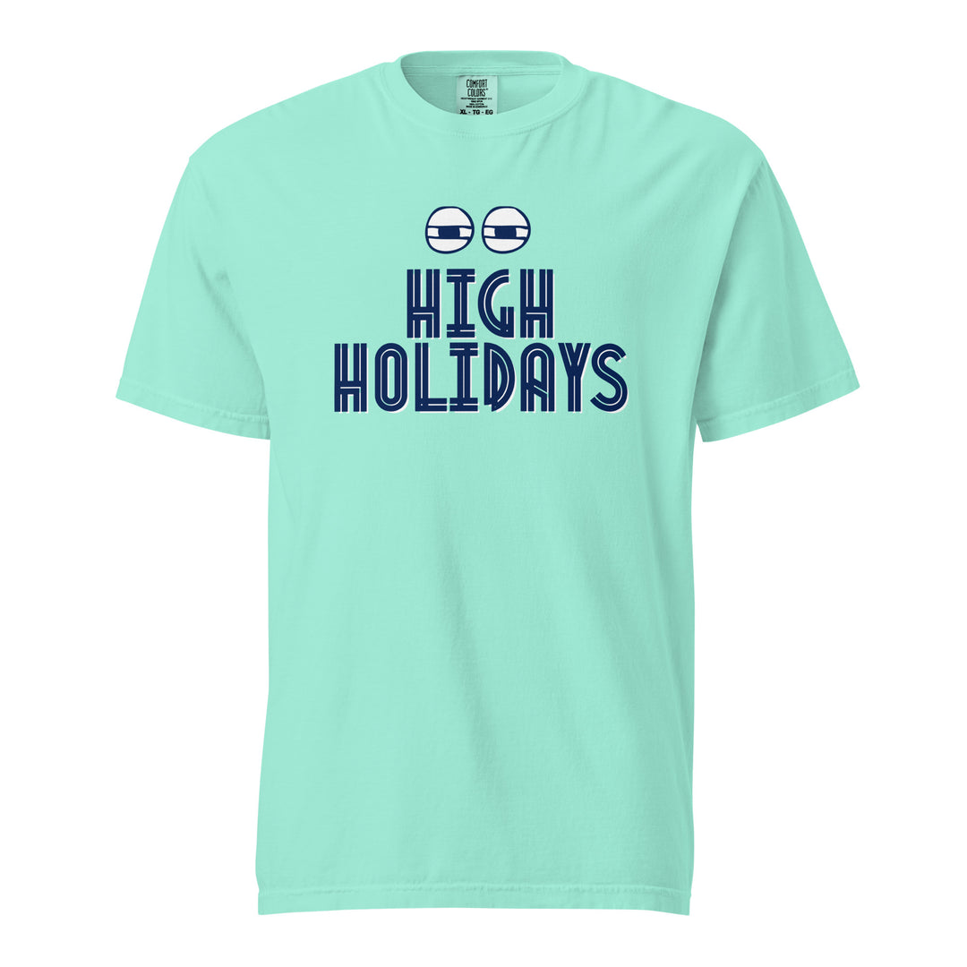 High Holidays Jewish pride t-shirt in Chalky Mint - flat lay