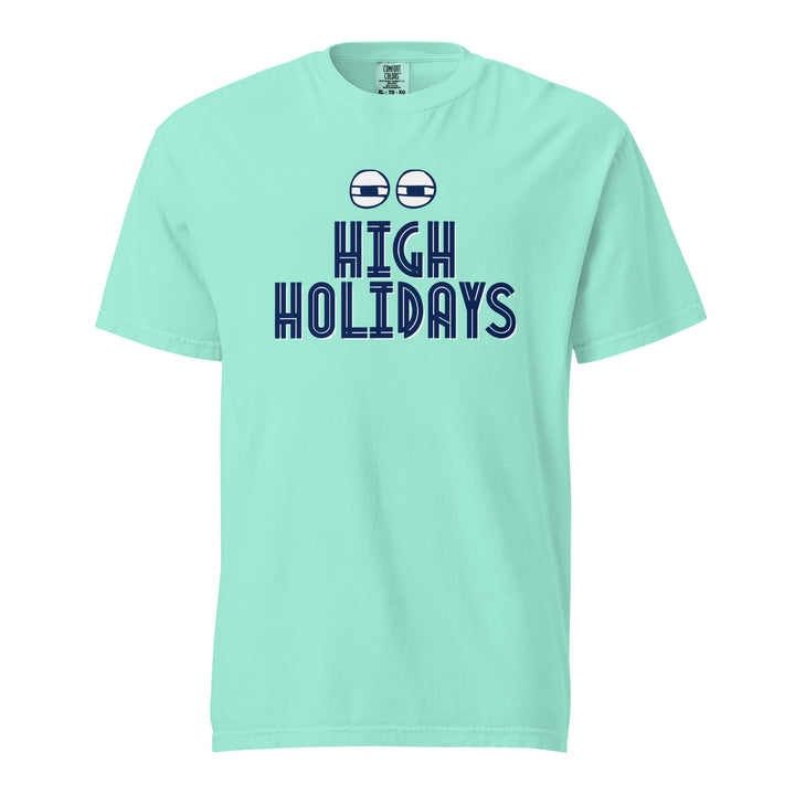 High Holidays Jewish pride t-shirt in Chalky Mint - flat lay