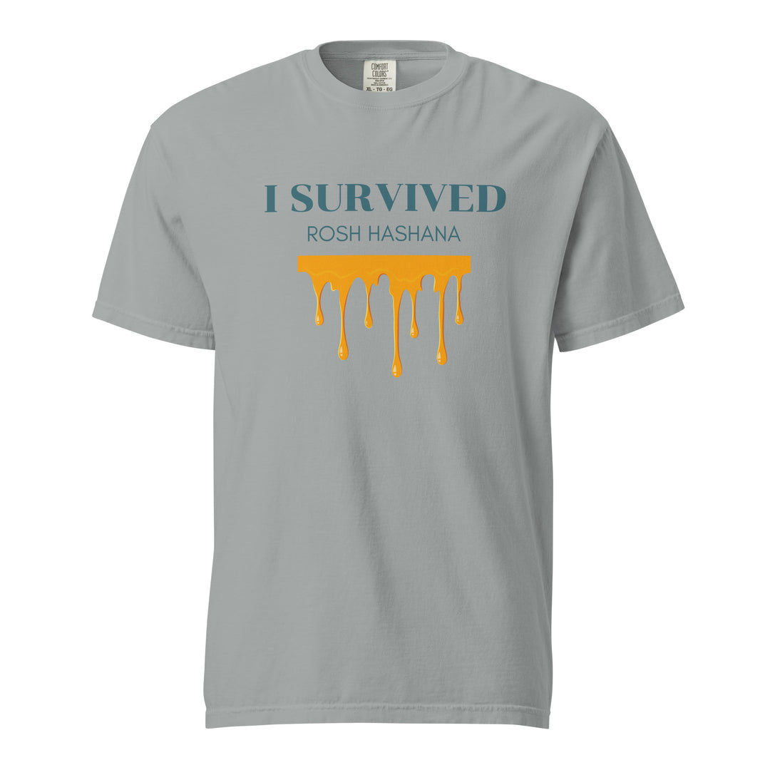 I Survived Rosh HaShana Jewish pride t-shirt in Granite - lifestyle shot