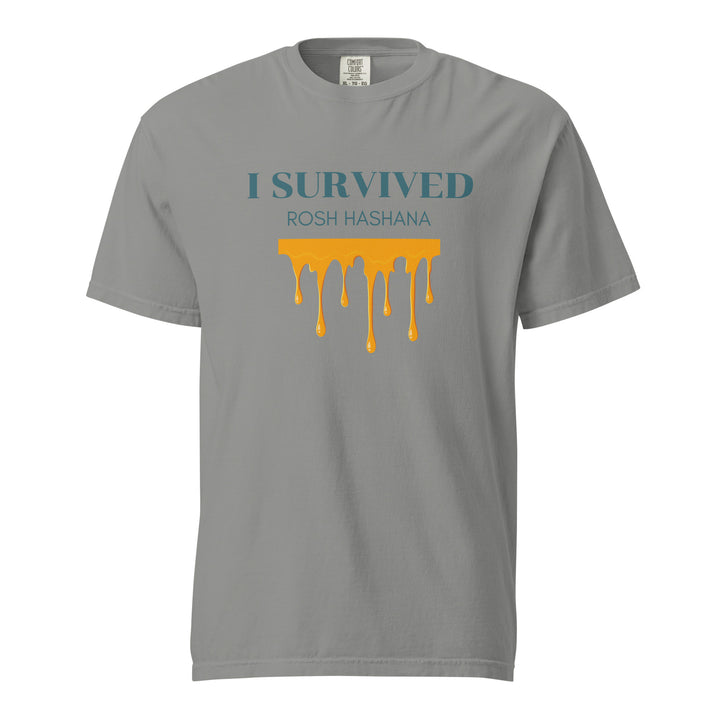 I Survived Rosh HaShana Jewish pride t-shirt in Grey - close-up