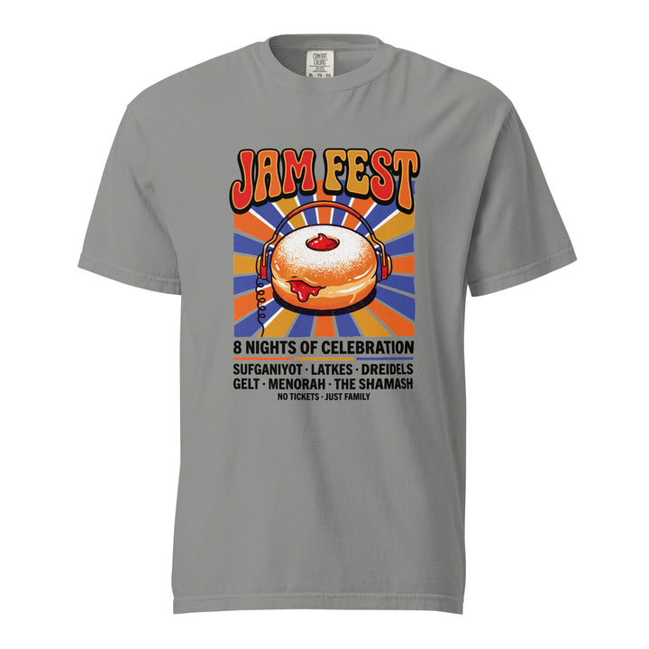 Jam Fest 8 Nights Jewish pride t-shirt in Grey - detail view