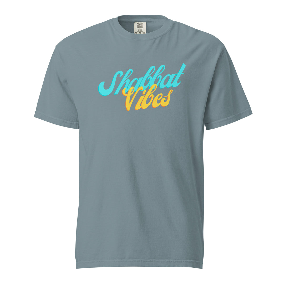 Shabbat Vibes Jewish pride t-shirt in Ice Blue - detail view