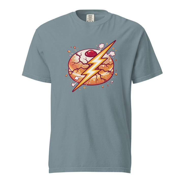 Sufganiyah Lightning Jewish pride t-shirt in Ice Blue - detail view