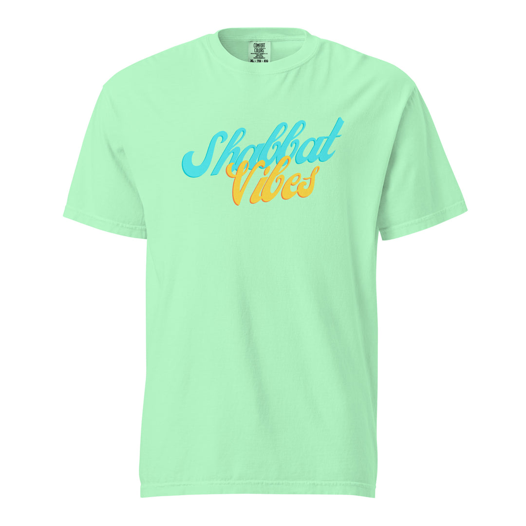 Shabbat Vibes Jewish pride t-shirt in Island Reef - back view