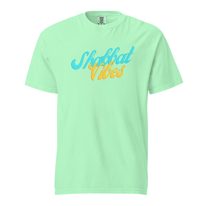 Shabbat Vibes Jewish pride t-shirt in Island Reef - back view