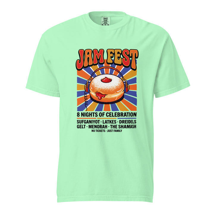 Jam Fest 8 Nights Jewish pride t-shirt in Island Reef - detail view