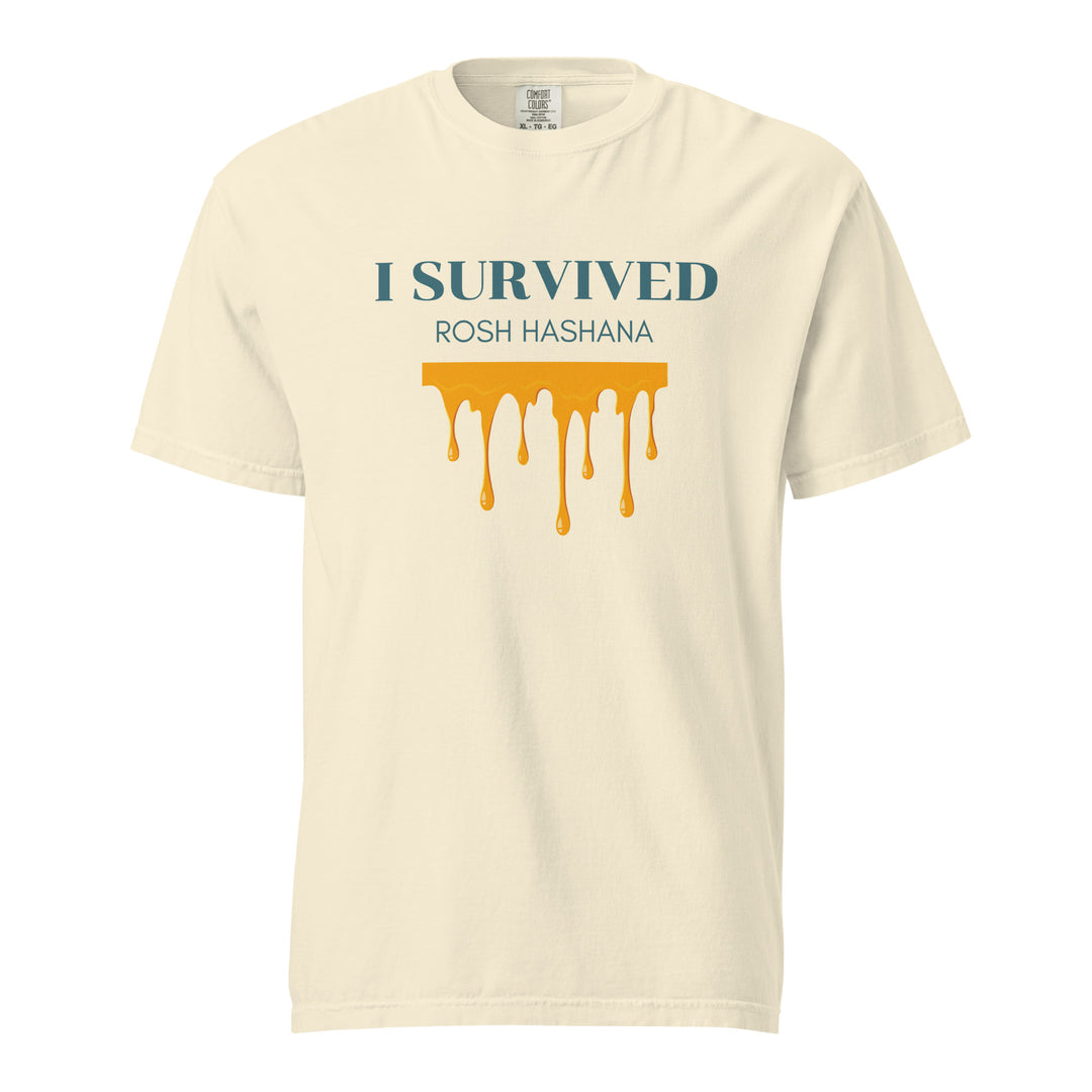 I Survived Rosh HaShana Jewish pride t-shirt in Ivory - flat lay