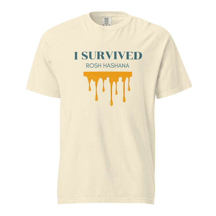 I Survived Rosh HaShana Jewish pride t-shirt in Ivory - flat lay