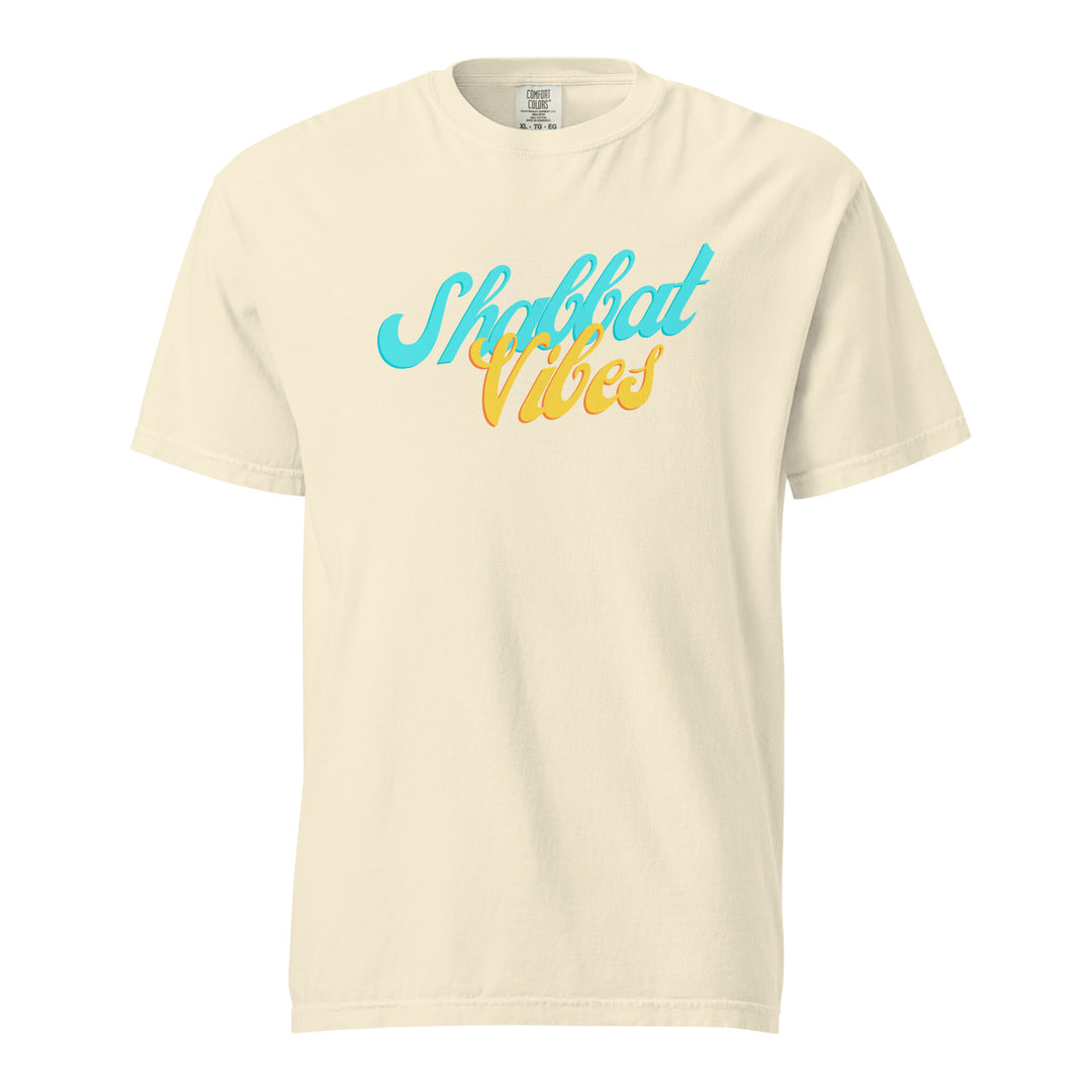 Shabbat Vibes Jewish pride t-shirt in Ivory - detail view