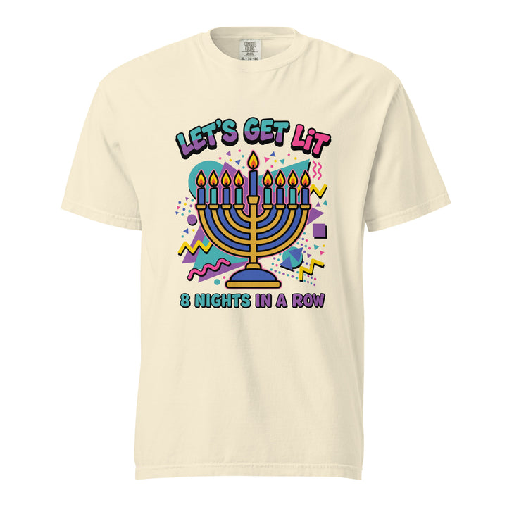 Lets Get Lit 90s Jewish pride t-shirt in Ivory - lifestyle shot