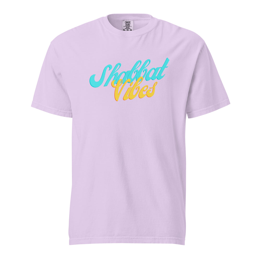 Shabbat Vibes Jewish pride t-shirt in Orchid - side view