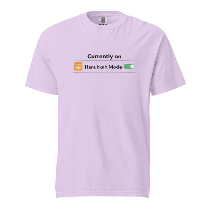 Hanukkah Mode Jewish pride t-shirt in Orchid - side view